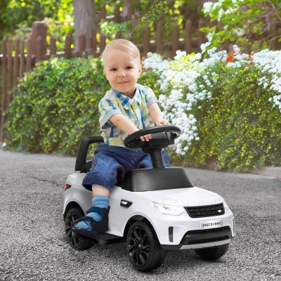 AIYAPLAY Auto per Bambini Land Rover Elettrica e a Spinta Bianco