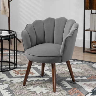 HOMCOM Poltrona 66cm x 66cm x 78.5cm Grigio Scuro