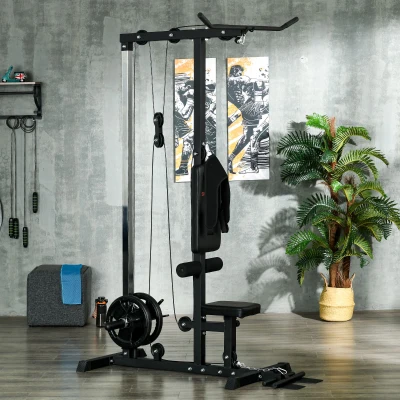 SPORTNOW Stazione Fitness Multifunzione con Lat Machine