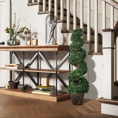 Outsunny Plante Artificielle  topiaire Buis Arbre Artificiel en Forme de Spirale dim. Ø 32 x 120H cm Vert