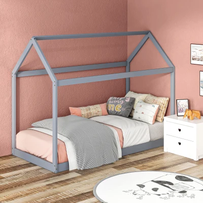 Single Bed Frame 96W x 195D x 150Hcm Grey