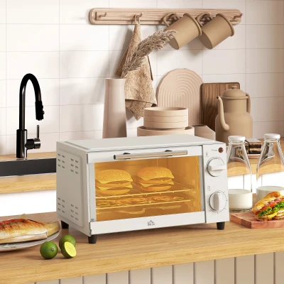 HOMCOM Mini Oven 9L Countertop Grill 750W Cream