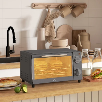 HOMCOM Mini Oven 9L Electric Grill 750W Grey