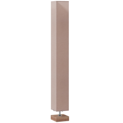 HOMCOM 120cm Linen Floor Lamp Steel Frame Wood Base Cream