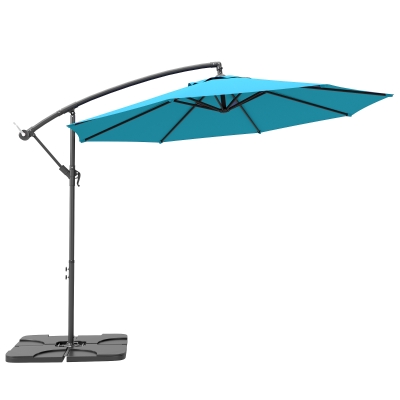 Outsunny 3m Cantilever Parasol with Crank Blue