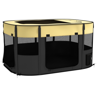 PawHut Foldable Dog Pen Portable Indoor/Outdoor Yellow