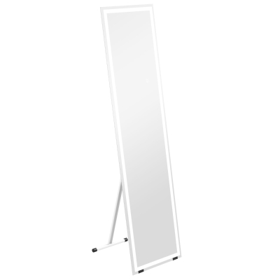 HOMCOM LED Dressing Mirror White with Dimmable Lighting