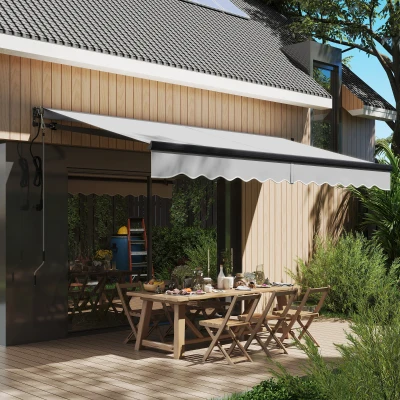Sunshade Awning 350W x 290D x 150H cm Light Grey