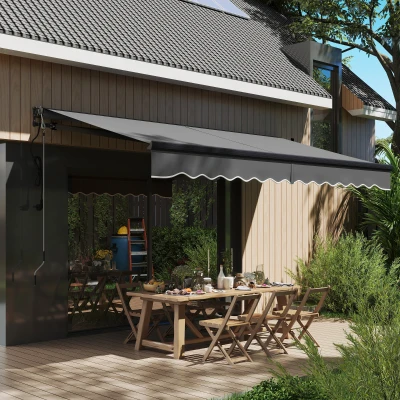Sunshade Awning 350W x 290D x 150H cm Dark Grey