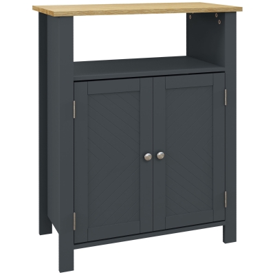 kleankin Dulap de baie cu 3 rafturi din MDF și PAL, cu raft interior reglabil, 60x30x80,5 cm