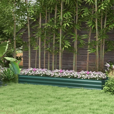 Outsunny Galvanised Steel Planter Open Bottom 60x240cm