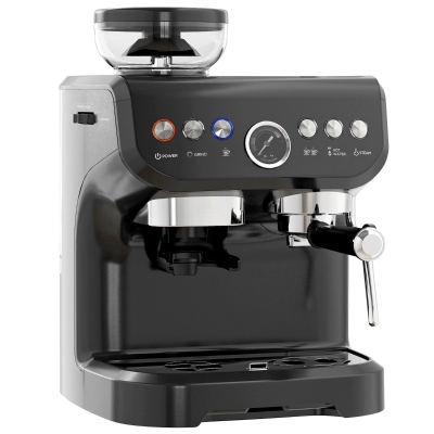 HOMCOM Machine à Expresso 1600W 15 Bars Réservoir 2L Noir