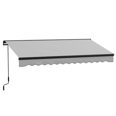 Outsunny Electric Awning Aluminium Frame 2.5x3.5m Light Grey