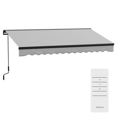 Outsunny Electric Awning Aluminium Frame 2.5x3.5m Light Grey