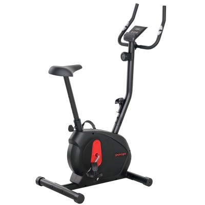 SPORTNOW Bicicleta Estática com 8 Níveis de Resistência Magnética Sensor de Frequência Assento Ajustável Ecrã LCD 88x50,5x131,5 cm Preto