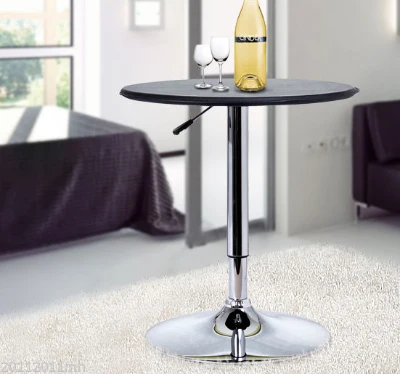 HOMCOM Mesa de Bar com Altura Ajustável Giratória 360° com Base Redonda Mesa Alta Moderna para Cozinha Ø63x67-93 cm Preto