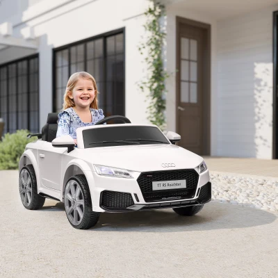 HOMCOM Auto Elettrica Bimbi 3-5 Anni AUDI TT e Telecomando Bianco