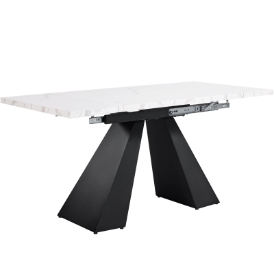 Tavolo da pranzo allungabile, Bianco+Nero