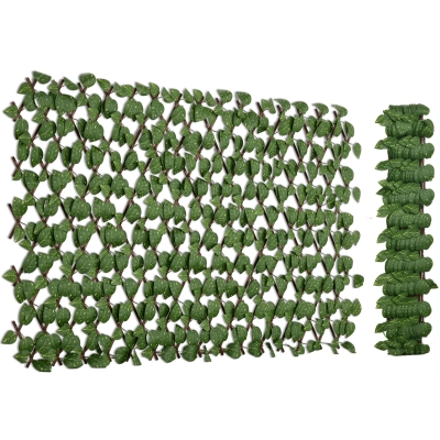 Outsunny Siepe Artificiale 200x100 cm in Seta e Plastica PE Verde