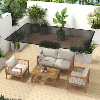Outsunny Vela de Sombra Retangular 3x2 m Toldo Vela para Jardim Proteção Solar 65% Transpirável e Anticongelante para Pátio Preto