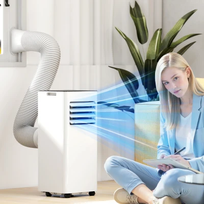 HOMCOM 3-w-1 Klimatyzacja, Wentylator z Wyświetlaczem LED, Zmywalnym Filtrem, Timerem, Biała
