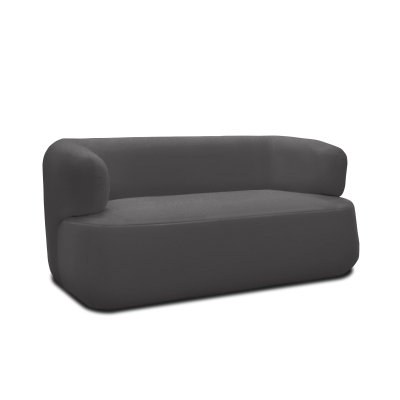 Sofa 800012, 2-Sitzer, 2er Couch, Teddy-Stoff, Polstersofa, 160 x 86 x 71 cm (BxTxH), Grau