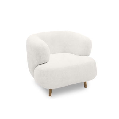 Polstersessel 800014, Sessel, Holzfüße, Armsessel, 86 x 73 x 160 (BxTxH), weiß