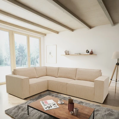 Ecksofa 101 017, Sofa, L-Form, Cord-Sofa, Couch, Polsterecke, Eckcouch, 277 x 197 x 84 cm (BxTxH)