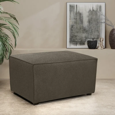 Hocker 101017, Polsterhocker, rechteckig, 80 x 60 x 43 cm (BxTxH), schlamm