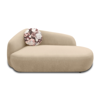 Recamiere 700013, Liege, oval, Füße mit Filzgleitern, Sofa, 183 x 105 x 75 (BxTxH), beige