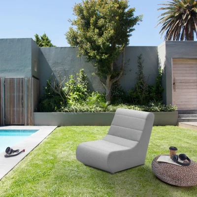 Outdoor Sofa 300 002 Sessel Element, Gartenmöbel, Couch, Gartensofa, silber, 73 x 102 x 80 cm