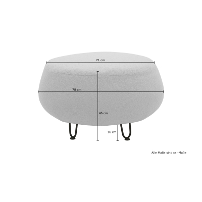 Outdoor Sofa 300 011 Hocker, Gartensofa, Gartenmöbel, Outdoor Möbel, beige, 78 x 78 x 46cm