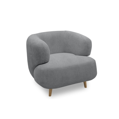 Polstersessel 800014, Sessel, Holzfüße, Armsessel, 86 x 73 x 160 (BxTxH), grau