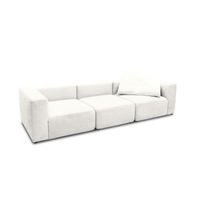 Sofa 800013, 3-Sitzer Garnitur, rechteckig, 3er Couch, 301 x 108 x 69 cm (BxTxH), Weiß