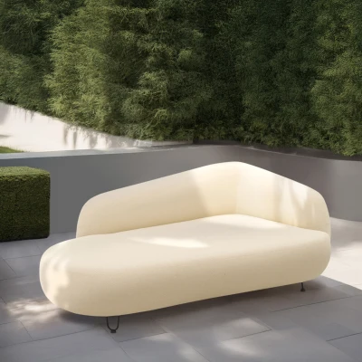 Outdoor Sofa 300 011 Longchair rechts, Gartensofa, Gartenmöbel, Outdoor Möbel, beige, 177 x 105x 79 cm