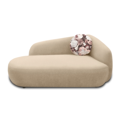Recamiere 700013, Liege, oval, Füße mit Filzgleitern, Sofa, 183 x 105 x 75 (BxTxH), beige