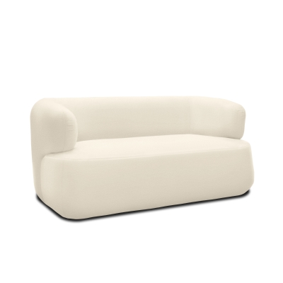 Sofa 800012, 2-Sitzer, 2er Couch, Teddy-Stoff, Polstersofa, 160 x 86 x 71 cm (BxTxH), Creme