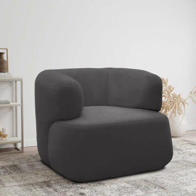 Sessel 800 012, Armsessel, Teddy-Stoff, 90 x 86 x 71 cm (BxTxH), dunkelgrau