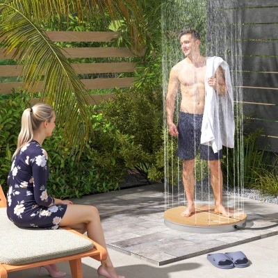 Outsunny Doccia da Giardino Portatile Altezza 4m Getti Regolabili