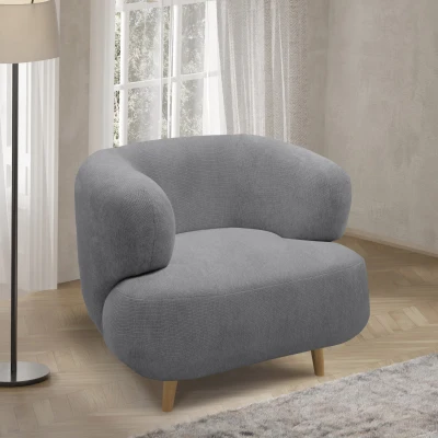 Polstersessel 800014, Sessel, Holzfüße, Armsessel, 86 x 73 x 160 (BxTxH), grau