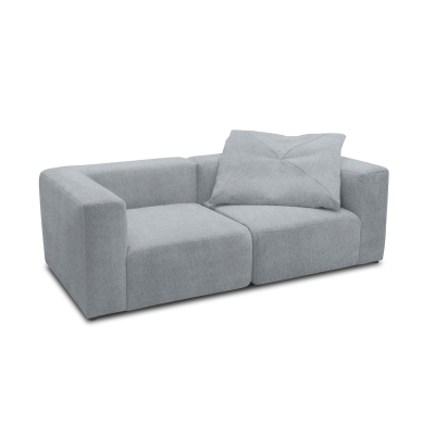 Sofa 800013, 2-Sitzer, rechteckig, gepolsterte Rückenlehne, 2er Couch, 216 x 108 x 69 (BxTxH), Grau