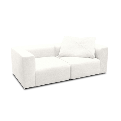 Sofa 800013, 2-Sitzer, rechteckig, gepolsterte Rückenlehne, 2er Couch, 216 x 108 x 69 (BxTxH), Weiß