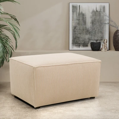 Hocker 101017, Polsterhocker, Cord, modular, 80 x 60 x 43 cm (BxTxH), creme