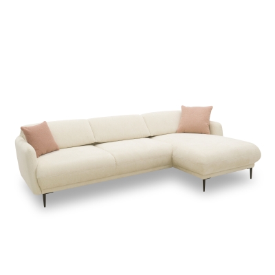 Ecksofa 200 023, L-Form, Rückenfunktion, Holz-Füße, 269 x 156 x 73 (BxTxH), creme