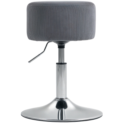 HOMCOM Taburete Alto de Cocina Regulable en Altura 52-66 cm Tapizado en Pana Giratorio en 360° Gris