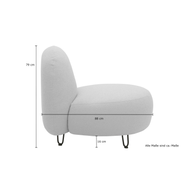 Outdoor Sofa 300 011 Sessel, Gartensofa, Gartenmöbel, Outdoor Möbel, beige, 76 x 88 x 79 cm