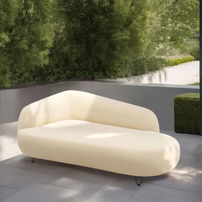 Outdoor Sofa 300 011 Longchair links, Gartensofa, Gartenmöbel, Outdoor Möbel, beige, 177 x 105 x 79 cm
