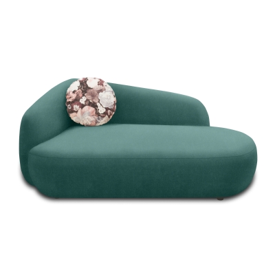 Recamiere 700013, Liege, oval, Füße mit Filzgleitern, Sofa, 183 x 105 x 75 (BxTxH), petrol