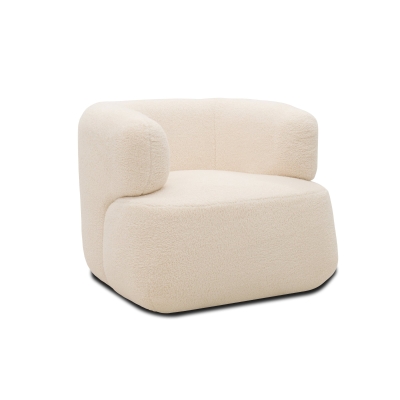 Sessel 800 012, Armsessel, Teddy-Stoff, 90 x 86 x 71 cm (BxTxH), creme