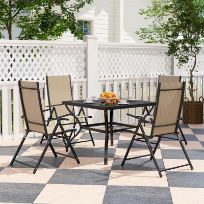 Garden Dining Set 94L x 94W x 71Hcm Khaki